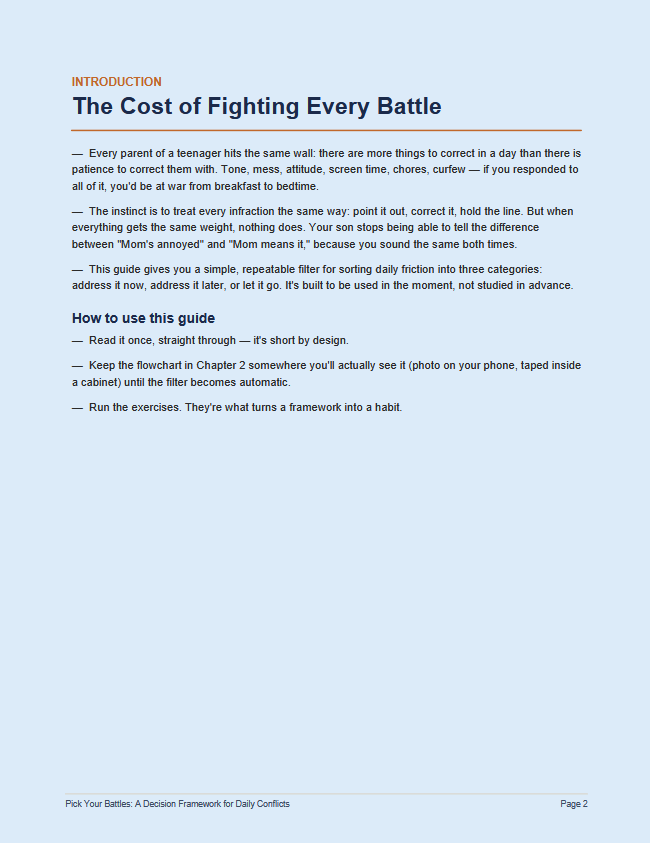 Pick Your Battles Decision Framework for Daily Conflicts